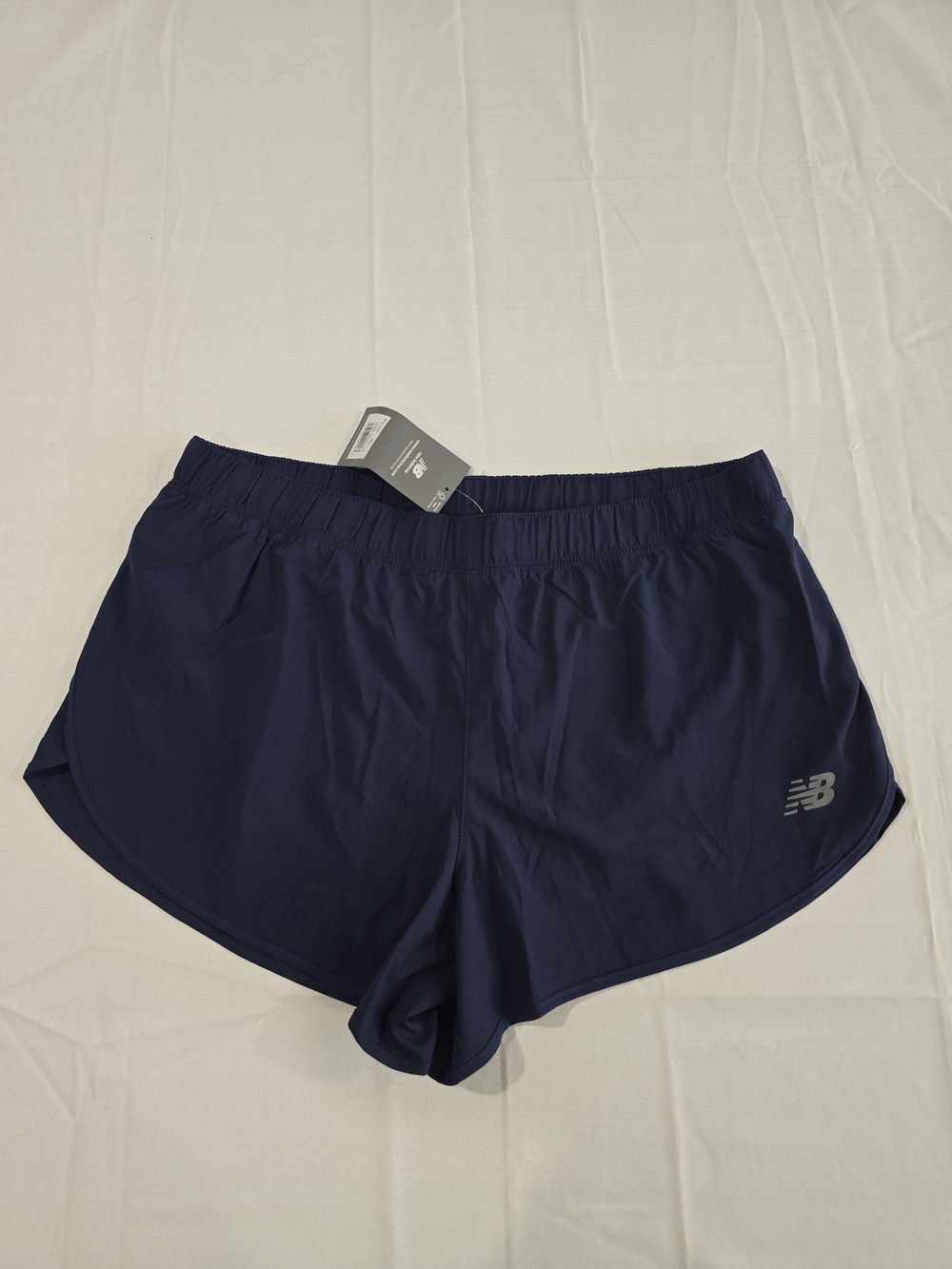New Balance 3IN Navy Women's Athletic Shorts Wov Elastic Adjustable Waist Large